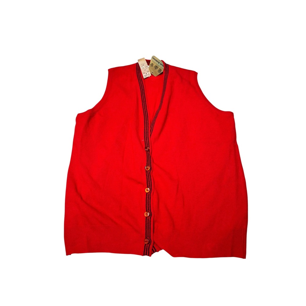 NWT VTG DeadstockKinloch Anderson Red Lambswool Vest Scotland Womens Sz 42